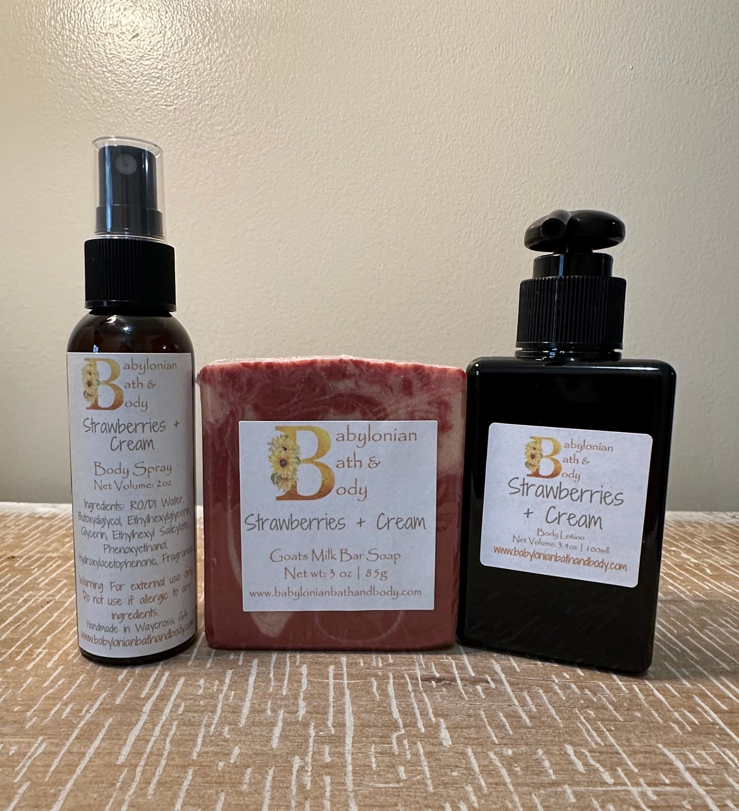 Strawberries + Cream Body Care Set