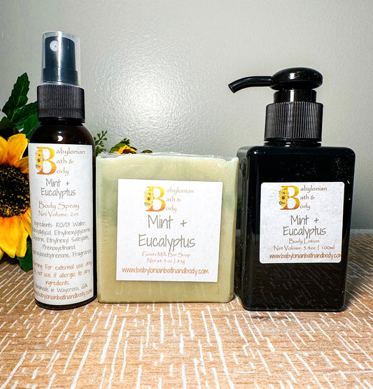 Mint + Eucalyptus Body Care Set